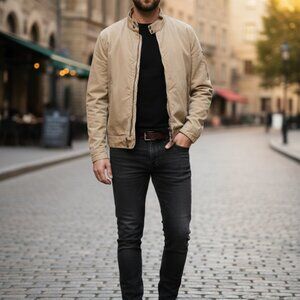 Banana Republic Men's Classic Harrington Jacket - Khaki